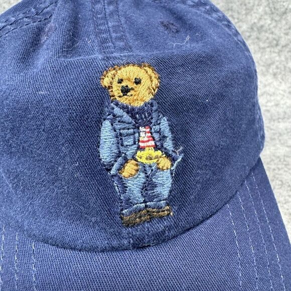 Polo Ralph Lauren Hat Baseball Cap Bear USA Sweater Baby Infant 3-9 Months Blue - Picture 3 of 9